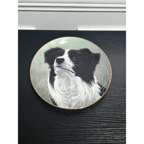 Limited Edition The Danbury Mint Yours Faithfully Border Collie Collection Plate - Picture 1 of 3